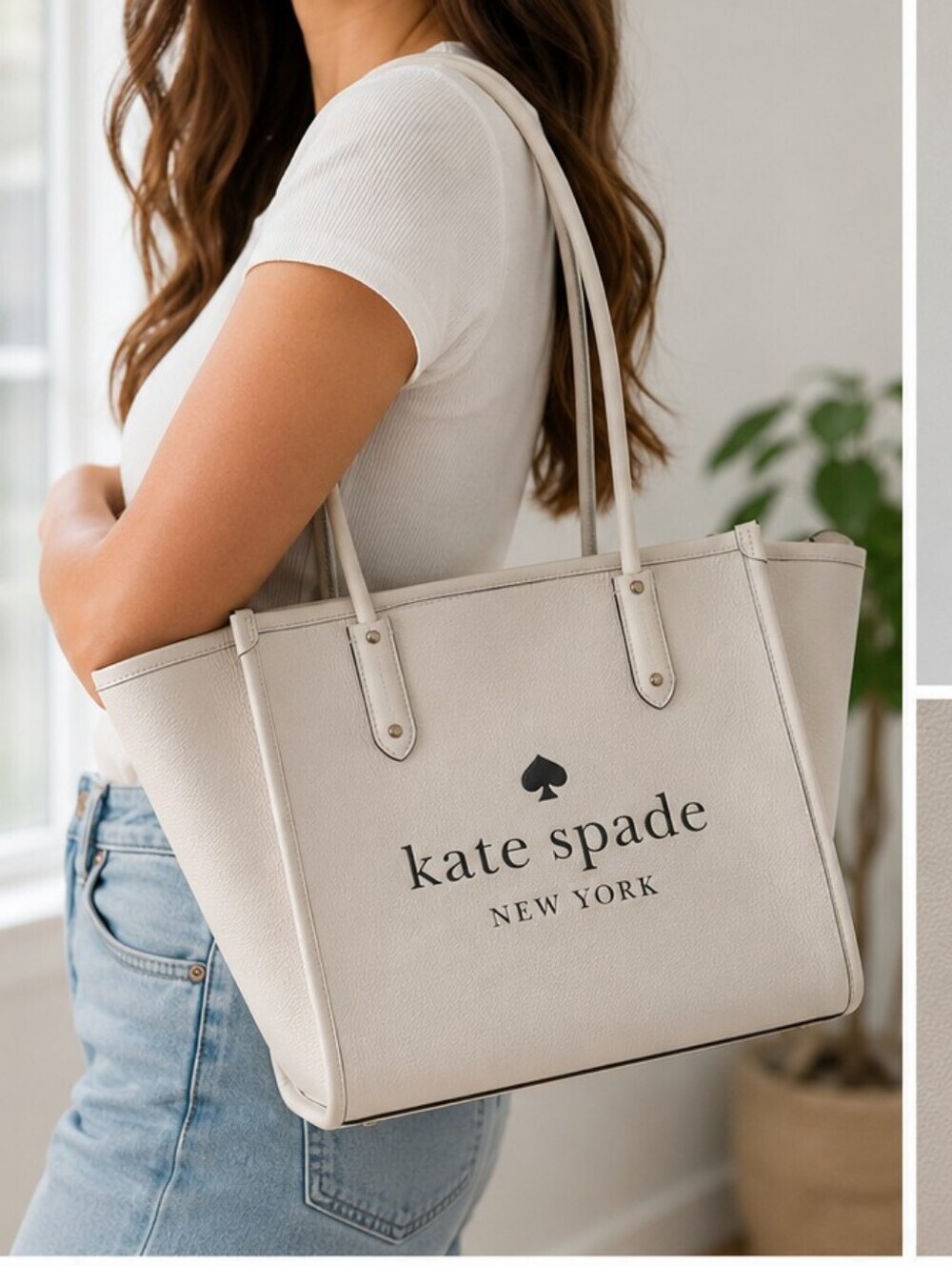 Kate Spade Ella Pebble Ivory Tote Bag